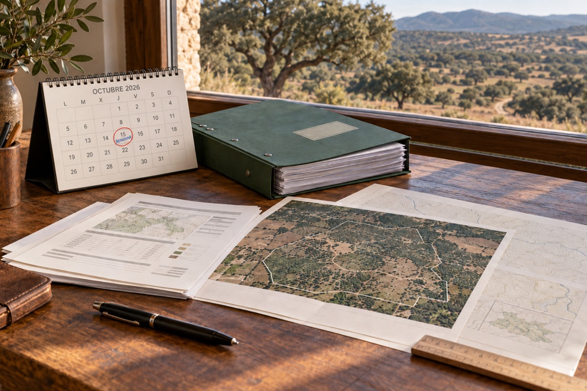 Calendario y documentación técnica para renovar el plan de un coto de caza